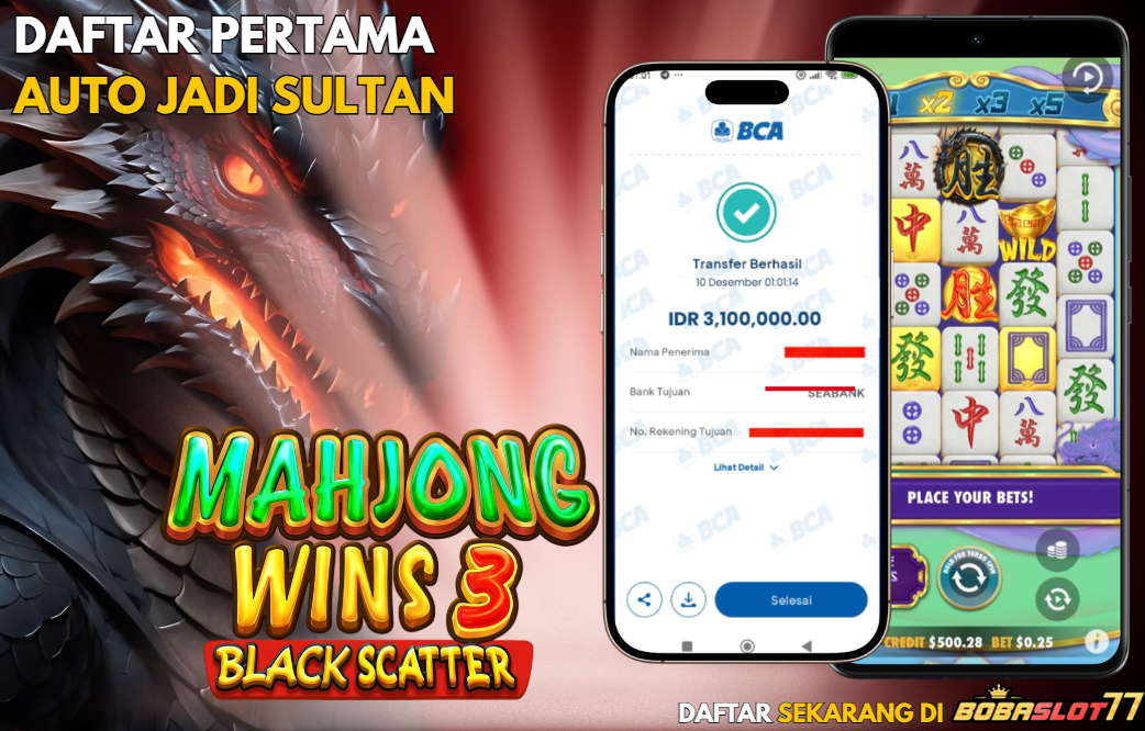 Selamat kepada user id : jo**ra Wede Rp 3.100.000 di Game MAHJONG WINS 3 PRAGMATIC PLAY Cair Gk Sampe 1 Menit! Menang Mudah di Bobaslot77